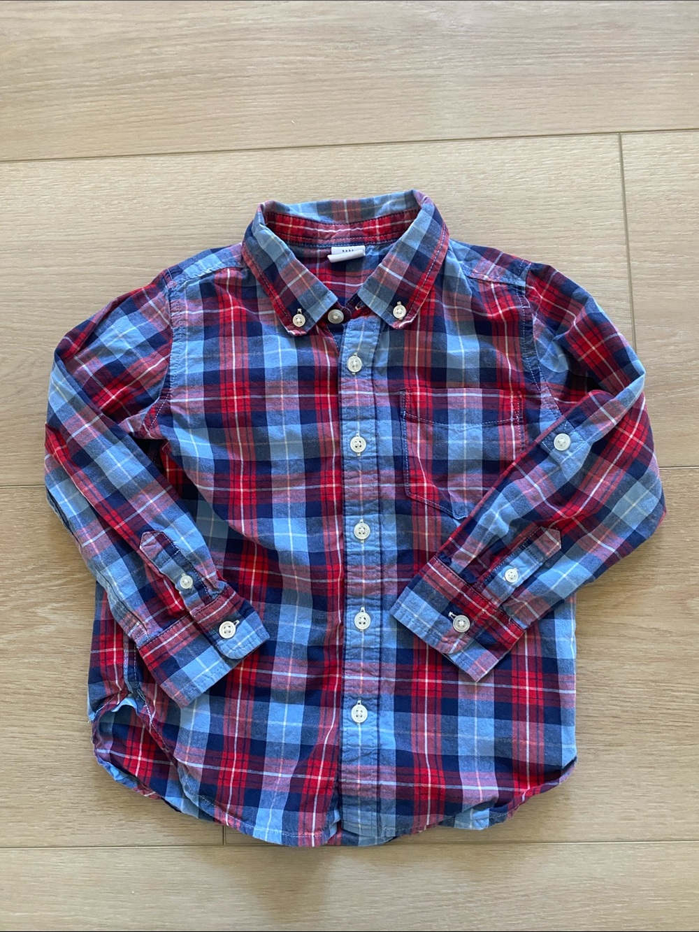 GAP Red & Blue Plaid Button-Down Shirt